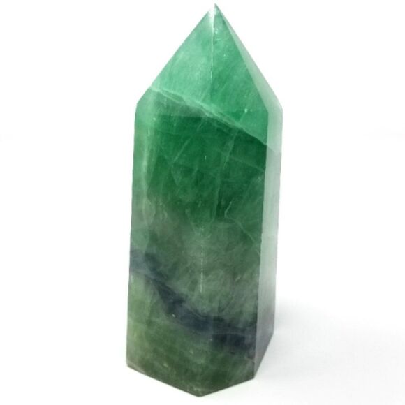 Aura & Sparkle Other - Green Fluorite Crystal Tower with Natural Purple Vein & Rainbow Inclusions